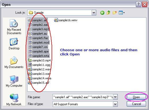 Choose one or more M4R file(s)