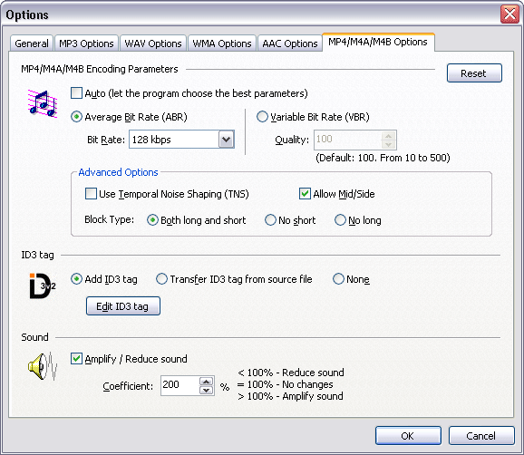 WAV Options