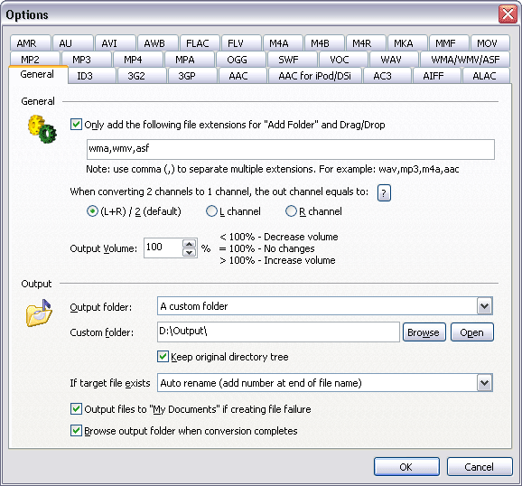 Output Options
