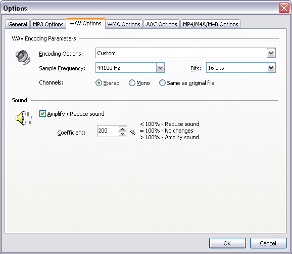 WAV Options